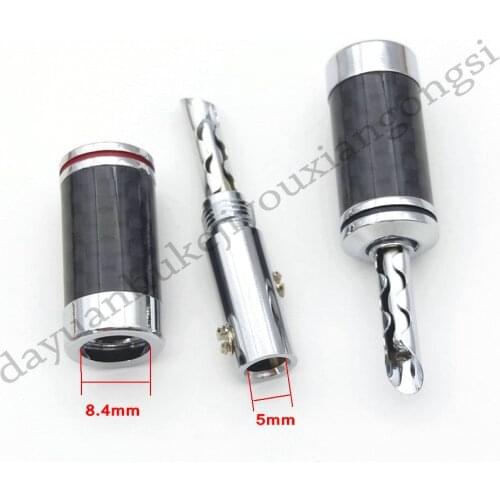 Rhodium plated banana plug Carbon fiber audio speaker cable wholesale