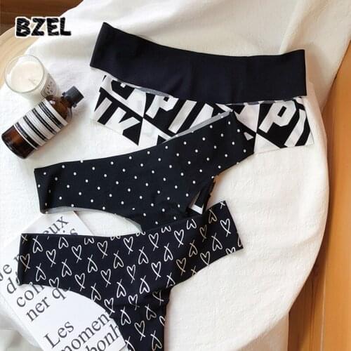 BZEL PINK Letter Sexy Womens Sports Panties Thongs Underwear Seamless T-Back G-String Low Waist Comfortable Lady Lingerie Tanga