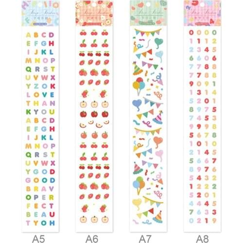 New 1Pcs Colorful Ribbon Series Stickers Decoration DIY Creative Hand Account Basic Materials Stationery School Supplies