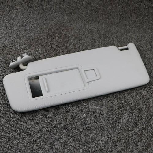 Gray Left Front Sun Visor Panel With Makeup Mirror For VW Jetta Santana 2013 2014 2015 2016 2017 Without Wire
