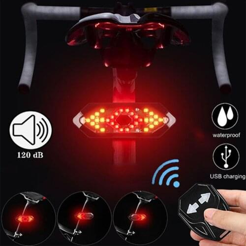 Bike Turn Signals Remote Control Bicycle Tail Light MTB LED Rear Light USB Rechargeable Cycling Taillight with Horn Bike Turn S