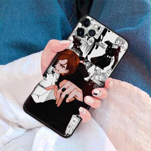 Nobara kugisaki jujutsu kaisen silicone for iPhone Se 6 6s 7 8 Plus X XR XS 11 12 Mini Pro Max glass TPU phone case cover shell