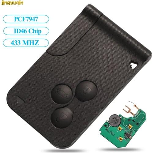Smart Card Remote Key FOB 433MHZ PCF7947 ID46 Chip For Renault Megane 2 Scenic II Grand Scenic 2003-2008 3 Button PCB Ultrasonic