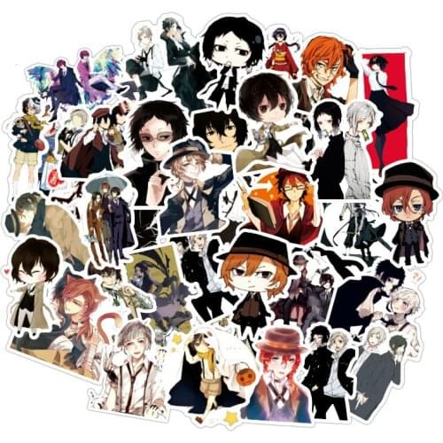 10/50pcs Bungo Stray Dogs Anime Sticker Stickers PVC Graffiti Stickers Suitcase Luggage Guitar Car Waterproof for Children Toys