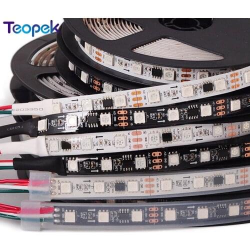 WS2811 led strip 30/48/60 leds/m,10/16/20 pcs ws2811 ic/meter,DC12V White/Black PCB, 2811 led strip Addressable Digital 5m