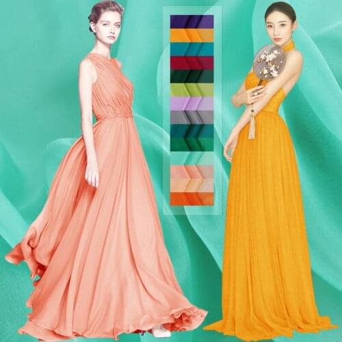 Solid 100% Pure Silk Fabrics for Sewing per Meter Chiffon Cloth Mulberry 6mm DIY Quilting for Patchwork Textile Width 55'' Dress