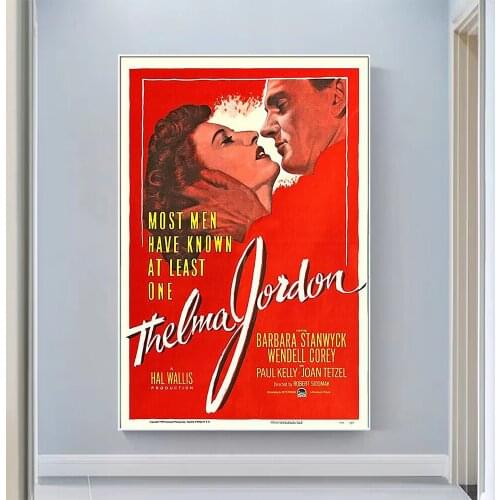 V0489 The File on Thelma Jordon Vintage Classic Movie Wall Silk Cloth HD Poster Art Home Decoration Gift
