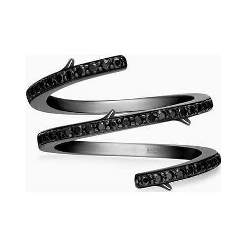 SLJELY Brand Design 925 Sterling Silver Thorns Ring Micro Pave Full Cubic Zirconia Stones for Women Party Fashion Luxury Jewelry