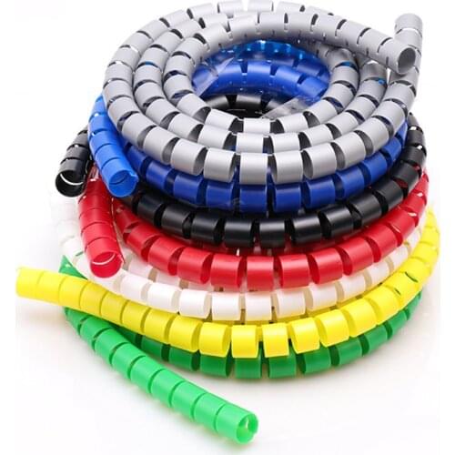 1m 8/10/15/16/20/22/25/28/32/35/42mm without wire-finder Line Organizer Pipe Protection Spiral Wrap Winding Cable Wire Protector