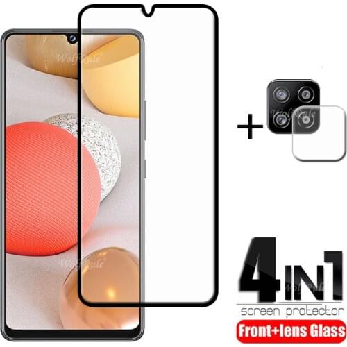4-in-1 For Samsung Galaxy A42 Glass For Samsung A42 HD Screen Protector For Samsung A02S A12 A21S A31 A41 A51 A71 A42 Lens Glass