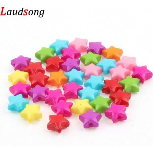 50pcs 11mm Mixed Color Star Shape Acrylic Spacer Beads For DIY Jewelry Making Necklace Loose Beads Handmade Bracelet