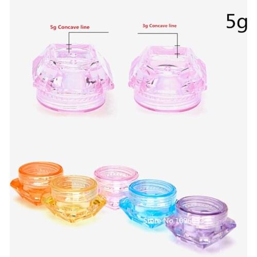 80PCS Diamond Design Refillable Small Cream Jar Small Plastic Jar bottle Cosmetic Container for Lotion Cream Jewel Lip Balm 5g