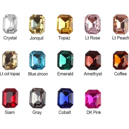 8X10mm Re-Octagon Glass Crystal Rhinestones Mix color For DIY 3D Nail art accessories