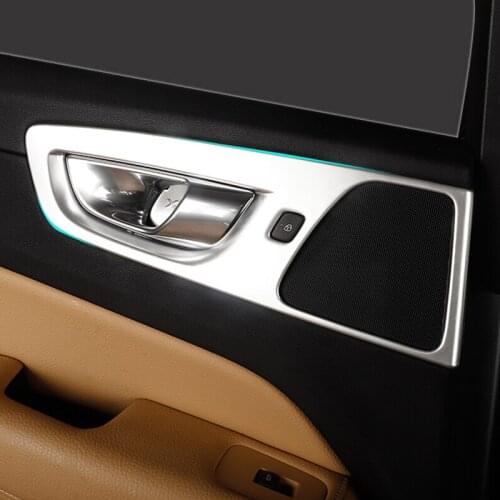 ABS Chrome For Volvo XC60 2018 2019 Car Accessories Inner Door Protector Handle Bowl Decoration Frame Cover Trim Car Styling