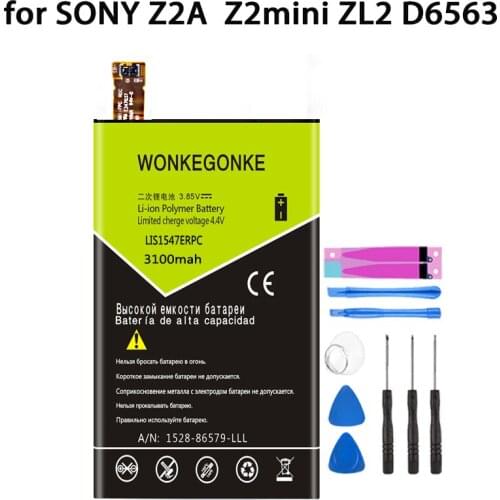WONKEGONKE LIS1547ERPC Battery for SONY Xperia Z2A Z2 MINI Z2mini ZL2 SOL25 D6563 Battery