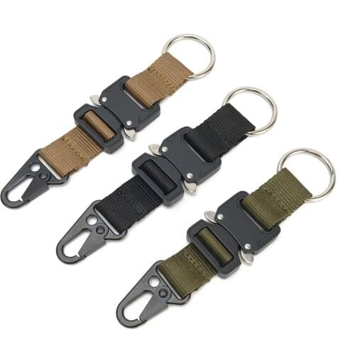 Airsoft accessories Outdoor Tactical Molle Strap Buckle Nylon Keychain Ring Clip Belt Webbing Attachement For Camping climbing