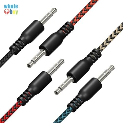 Aux Cable Speaker braid Wire Jack Audio Cable For Car Headphone Adapter Jack 3.5 mm Speaker Cable For Microphone MP4 500pcs/lot