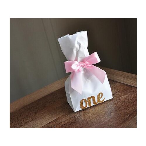 Glitter custom number Birthday Baby Shower Favor popcorn Bags wedding party baptism Christening candy gift holders packs