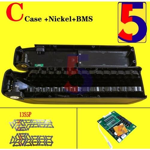 Hailong 1-2 Down Tube Battery case 36V/48V/52V with KT inner controller 9mosfet for 13S5P-10S6P 65PCS 18650 battery case