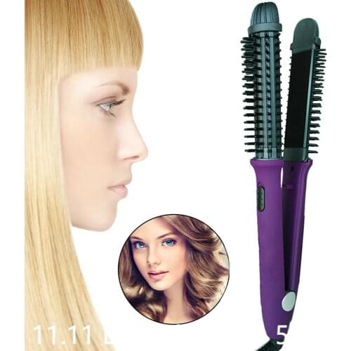 Fast Heating Ionic Hair Straightener Brush Cordless Electric Hair Straightener Comb LCD Display Flat Hair Styling Tool