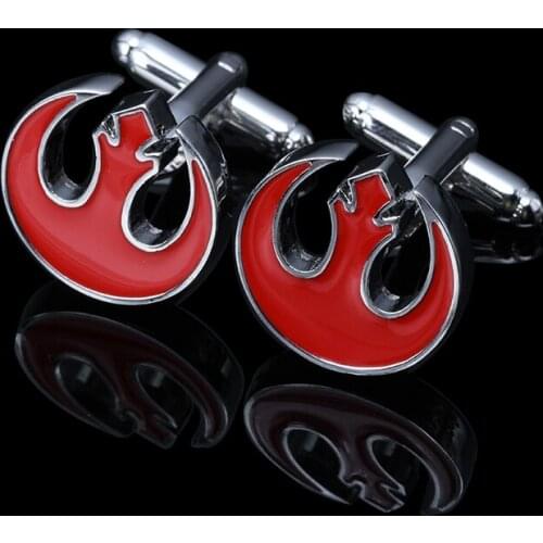 C-MAN Enamel cufflink 2 pairs/lot male French Red star wars cuff button French Shirt Men Jewelry Wedding Groom Men Cuff Links