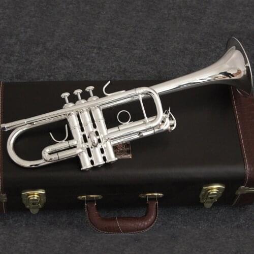 C190SL229 Professional C Trumpet Silver Plated Music Instruments Profesional Trumpets C Tone Mouthpiece Accessories With Case