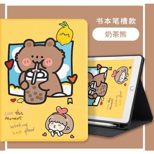 Pencil Holder Case For iPad 2019 10.2 Case A2198 Ultra Slim Stand silicone Back Cover For iPad 10.5 7 th Gen Auto Sleep / Wake