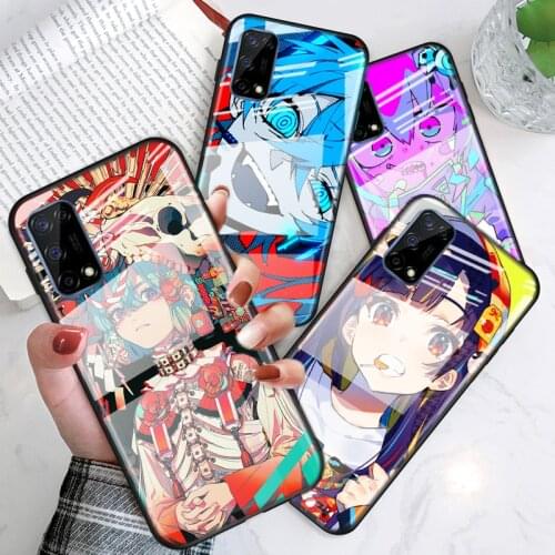 Tempered Glass Cover Neon Oni Girl Anime For OPPO A9 2020 A52 Find X2 Lite Realme 7 7i 6 5 Pro C3 XT Phone Case Shell