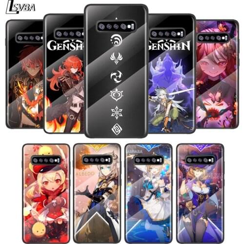 Anime Genshin darbe For Samsung Galaxy S20 FE S10e S10 S9 S8 Ultra Plus Lite Plus 5G Tempered Glass Cover Phone Case