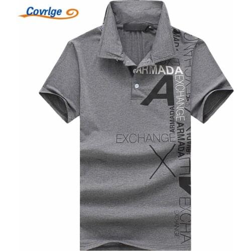 Covrlge High Quality Tops&Tees Mens Polo Shirts Business Men Brands Polo Shirts Printing Turn-down Collar Men Polo Shirt MTP095