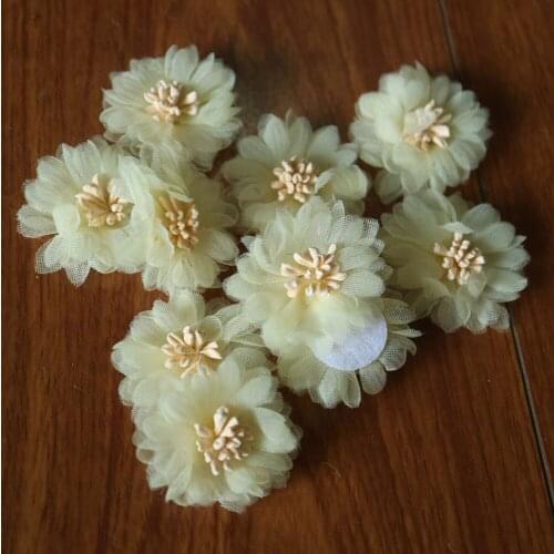 10pcs/lot multi color Chiffon flowers patches for clothing 3D floral fairy floral parche appliques parches bordados para ropa