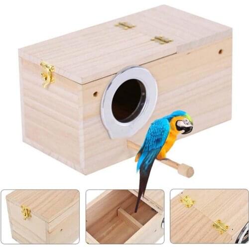 Bird Cages Wooden Budgie Parakeet Nest Box Pet Bird House Breeding Mating Home jaulas para pájaros