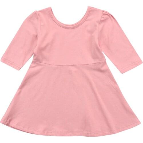 Toddler Kids Baby Girls Princess Mini Long Sleeve Dress Pageant Party Tutu Dressy Clothes Size 2-5T