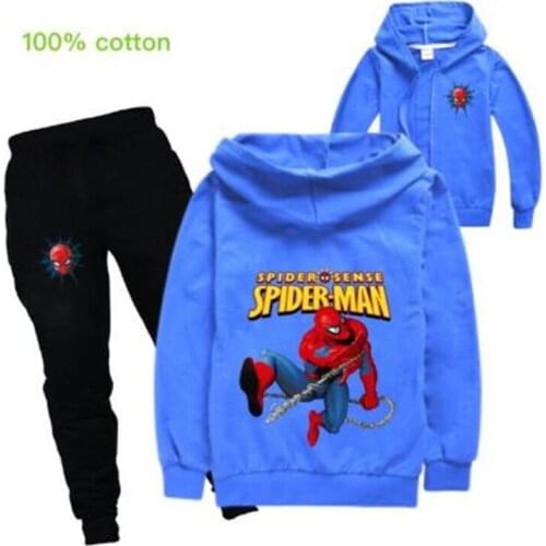 Disney Spiderman Baby Boys Clothing Sets Cotton Sport Suit Boy Spring Autumn Hoodies Coat Pant 2pcs set Costumes Kids Clothes