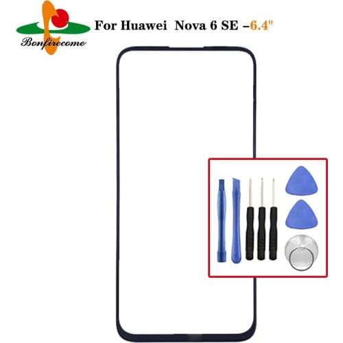 For Huawei Nova 6 SE JNY-AL10 Front Touch screen Panel LCD Display Outer Screen Glass Cover Lens Replacement