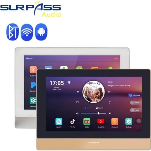 Home Smart Audio Stereo Amplifier Screen 7inch WIFI Bluetooth In wall Amplifier Android 8.1 Keypads FM House Multiroom Amplifier