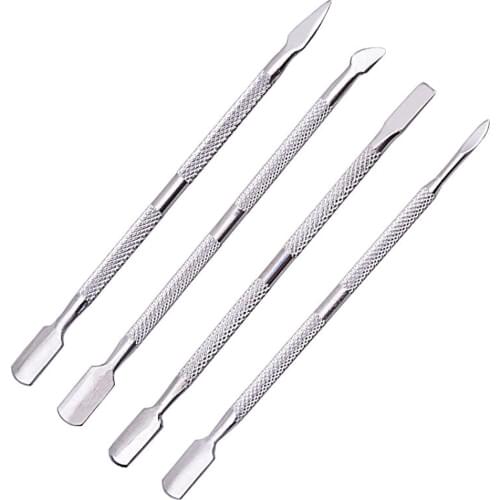 Double Sided Finger Dead Skin Spoon Remover Stainless Steel Cuticle Remover Nail Cuticle Pusher Manicure Nail Pedicure Care Tool