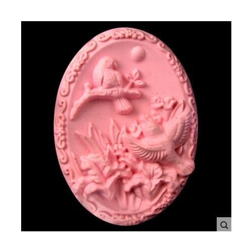 Magpies pigeons mother and son modelling silicon soap mold Cake decoration mold wholesale Handmade soap mold NO.:SO381