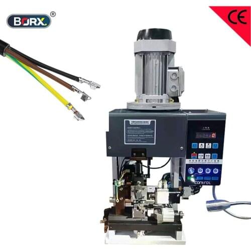 Horizontal pneumatic terminal stripping machine power wire strip and riveting machine AC terminal connectors crimp device