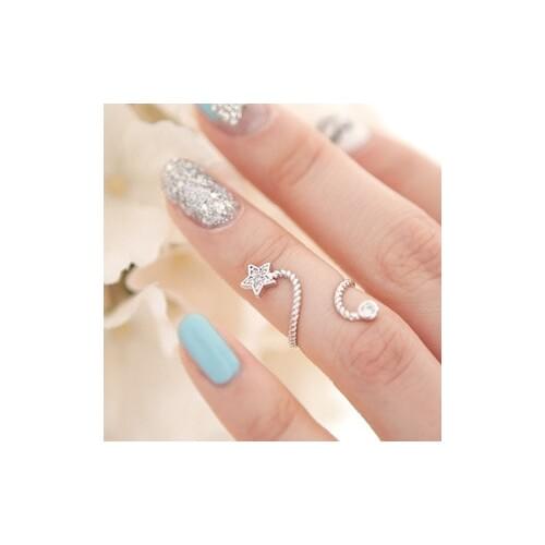 Hot sell water drill starfish star flower spiral open joint ring finger ring