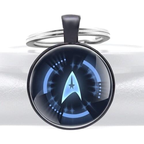 Classic Interstellar Symbol Glass Cabochon Keychain Pendant Necklace Men Women key Charm Ring Jewelry Accessories