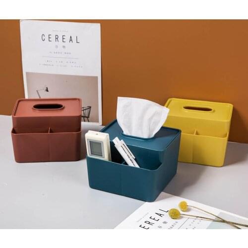 Colourful Napkin Holder Creative Tissue Box Container Desktop Stationery Organizer Remote Control Holder Office Home Table Decor