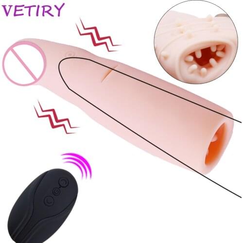 Penis Massage Male Masturbator Vibrator Remote Contorl Sex Glans Stimulate Massager Sex Toys for Men 10 Speed Penis Sleeve
