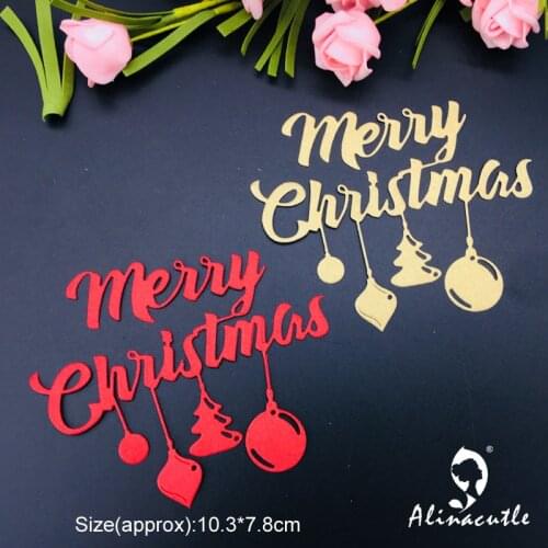 Die Cut Metal Cutting die Words Merry Christmas light Scrapbooking Paper Craft Handmade Card Punch Art Cutter Alinacutle