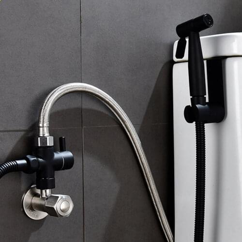 Black Handheld Toilet bidet sprayer set Kit Stainless Steel Hand Bidet faucet for Bathroom hand sprayer self cleaning