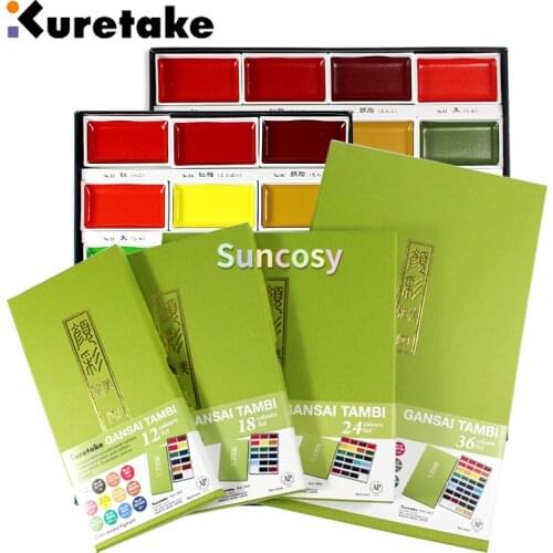 Kuretake Zig Gansai Tambi Japanese Large Pan Watercolour Paint Set,12 18 24 36 48 Colors,water Based Pigments