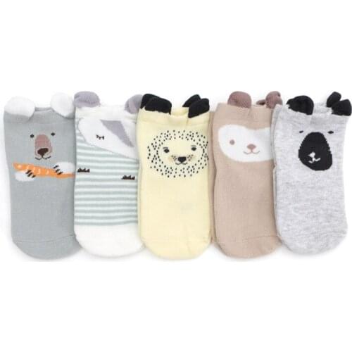 Baby socks spring and autumn cotton socks newborn cartoon cute autumn and winter childrens socks boys and girls multi optional