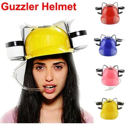 New Women Men Beer Soda Drinks Guzzler Helmet Drinking Hat Caps Black Party Game Hat For Adult