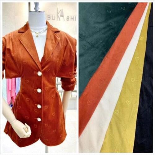 New Autumn and Winter High quality Dress Coat Childrens wear Corduroy embroidered Lace Fabric Width 140cm 1Yard