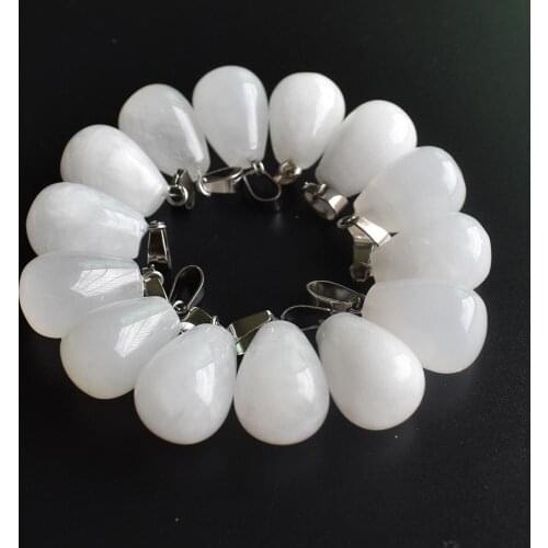 Wholesale 24pcs/lot fashion good quality natural stone water drop Charms Pendants for men and women jewelry Free Shipping